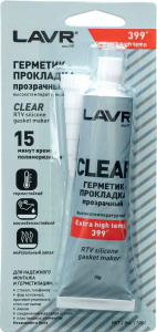 Герметик-прокладка высокотемпературный прозрачный CLEAR LAVR RTV silicone gasket maker (LN1740) 70г