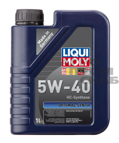 Масло Liqui Moly OPTIMAL Synth SAE 5w-40 API SN/CF; A3/B4 1л.