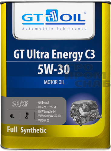 Масло GT Ultra Energy C3 SAE 5W-30, API SM, SN/CF (Корея) 4л.