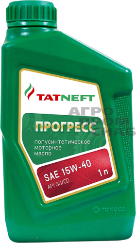 Масло Татнефть моторное Прогресс API SH, SG/CD 15W-40 (п/с) 1л.