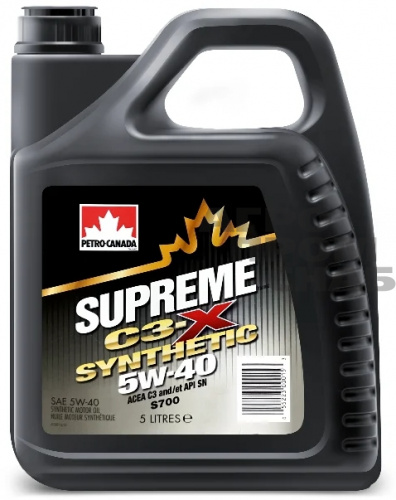 Масло Petro-Canada SUPREME C3-X SYNTHETIC SAE 5w-40 API SN/CF ACEA C3 (Канада) 5л.