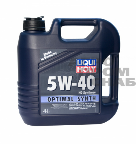 Масло Liqui Moly OPTIMAL Synth SAE 5w-40 API SN/CF; A3/B4 4л.