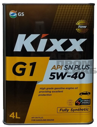 Масло моторное Kixx G1 SAE 5W-40 API SN Plus синт 4л.(4)