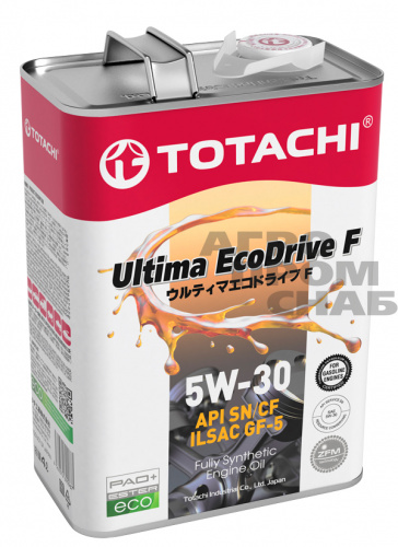 Масло TOTACHI Ultima EcoDrive F 5W-30 SN/CF (синтетика) 4л акция (4+1=5л)