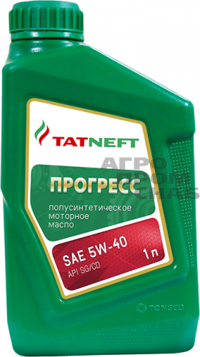 Масло Татнефть моторное Прогресс API SH, SG/CD 5W-40 (п/с) 1л.