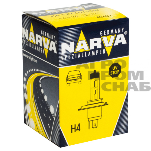 Автолампа галогеновая H4 24V 75/70W P43t Narva